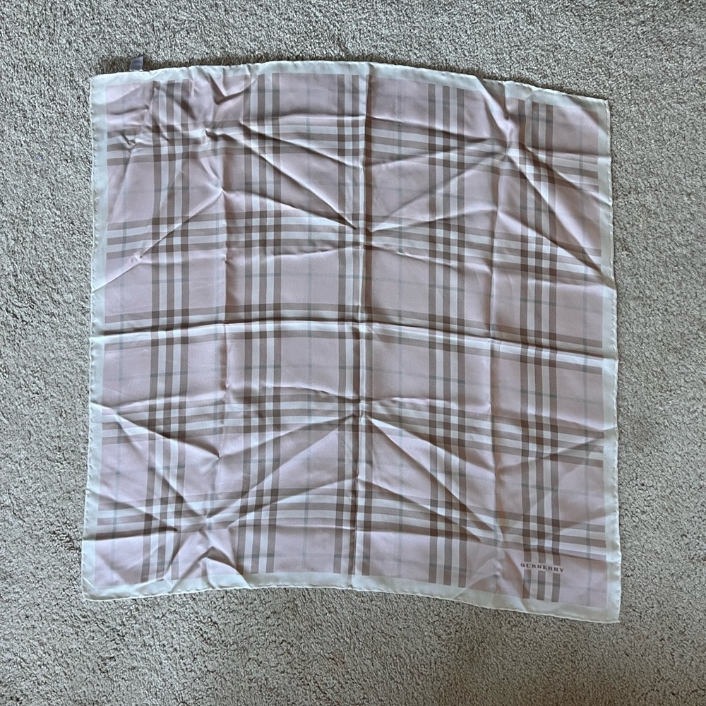 Burberry Pink and Brown Plaid Scarf